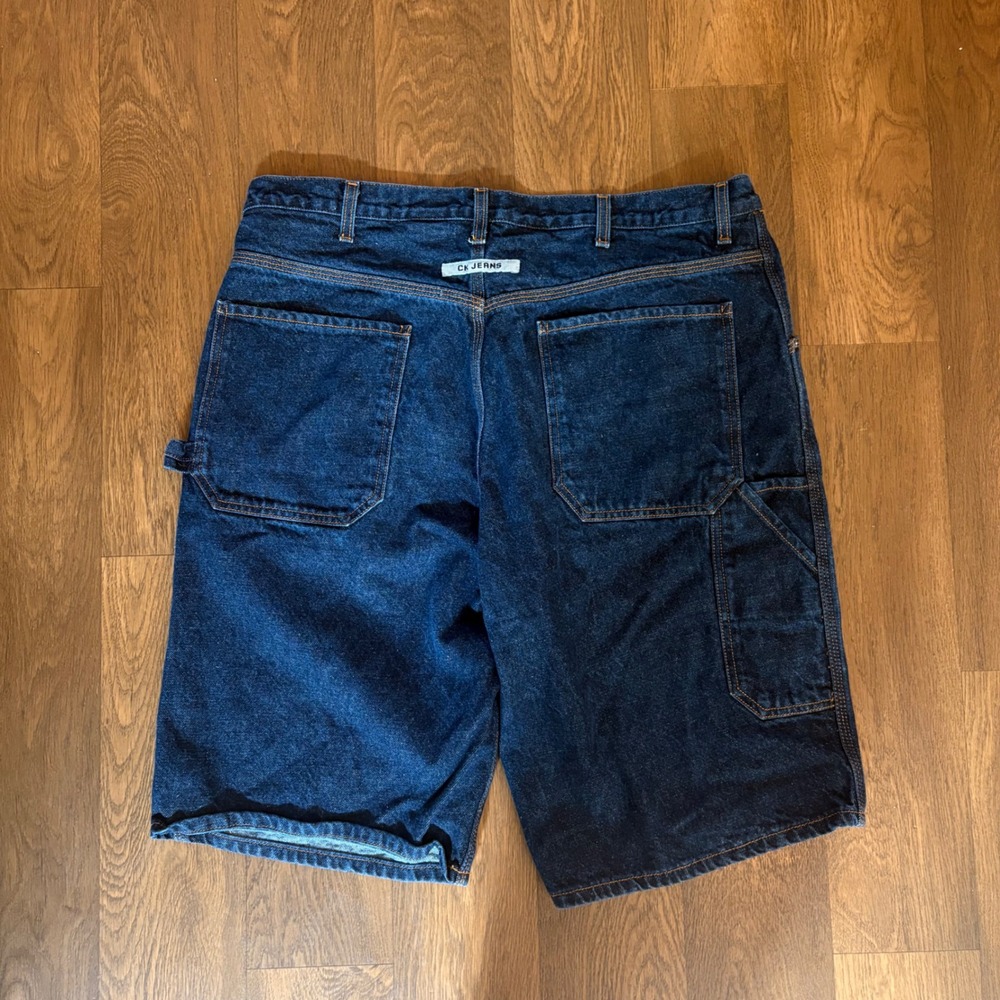 Vintage 1990s Calvin Klein Authentic Dark Wash Baggy Skater Fit Carpenter Jorts